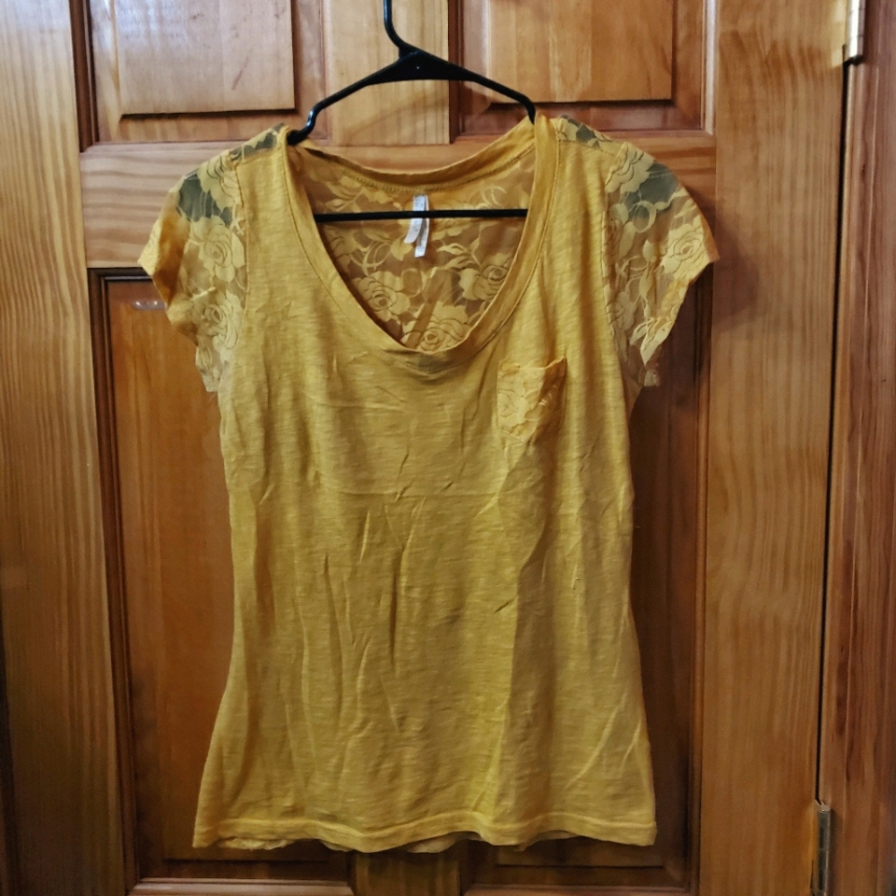 Yellow Lace-Back Unique Shirt